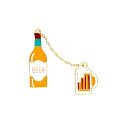Cute Drink & Beverage Linked Enamel Pin Set