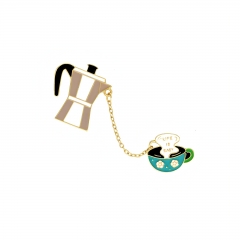 Cute Drink & Beverage Linked Enamel Pin Set