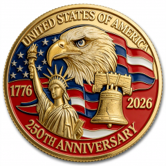 Custom USA 250th Anniversary Commemorative Coin