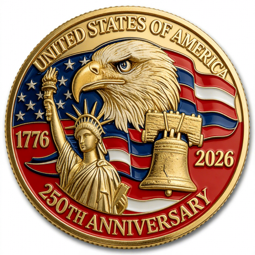 Custom USA 250th Anniversary Commemorative Coin