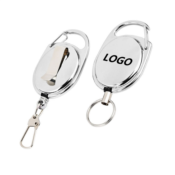 Oval Metal Carabiner Badge Reel