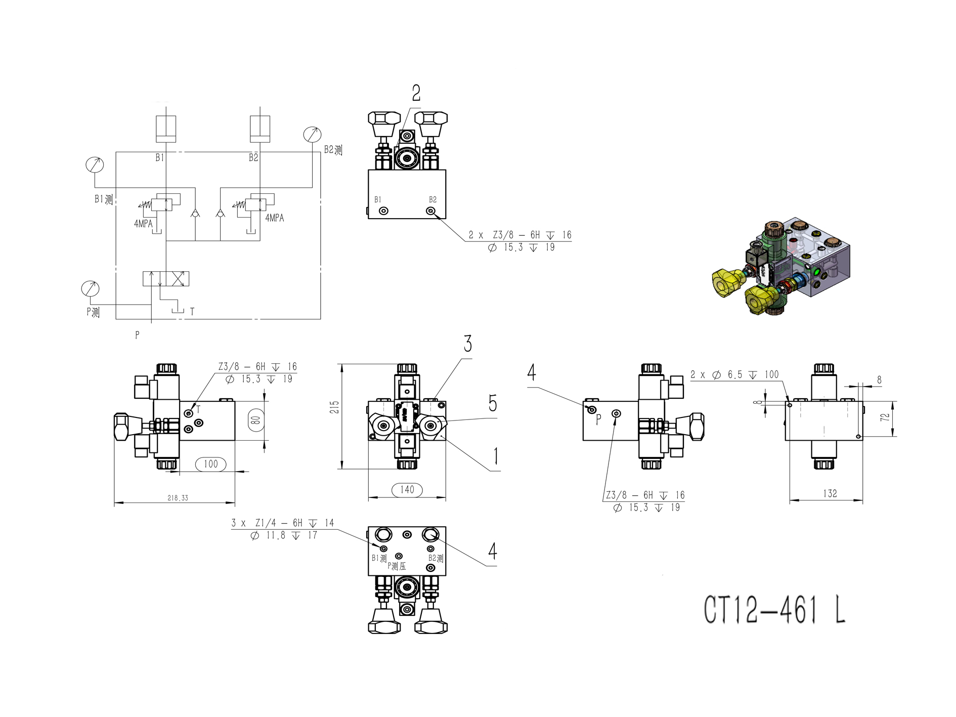 CT12-461 L Hydraulic Manifold blocks