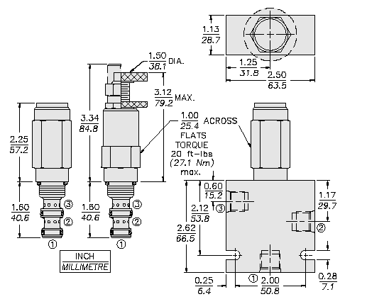 HYDRAFORCE PS08-32 SEQUENCE VALVES – EXTERNAL PILOT