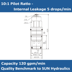 E-CBIH 10:1 PILOT RATIO, STANDARD CAPACITY COUNTERBALANCE VALVE