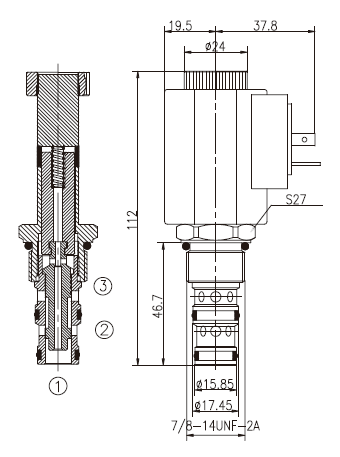 HydraForce SV10-35 SOLENOID CARTRIDGE VALVE SPOOL, 3 PORT