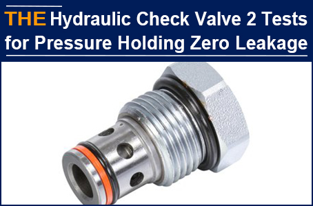 The leak free CV08-20 hydraulic check valve, is reassured by AAK with 2 tests, instead of 1 test of the peers
