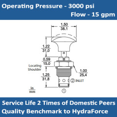 E-MP10-20 Manual cartridge valve normally closed, 2 way