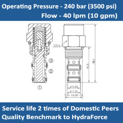 E-PD10-32 HYDRAULIC PILOTED DIRECTIONAL VALVE (Internal Vent - Normally Closed)