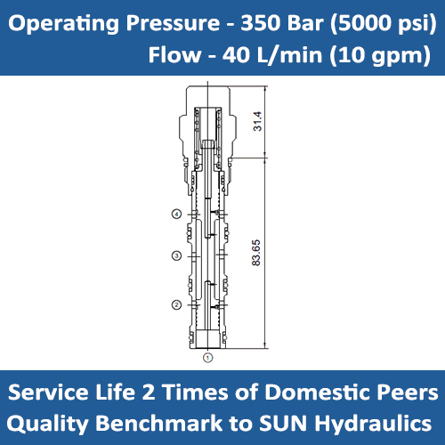 E-DSCH Low side, 3-position, hot oil shuttle valve