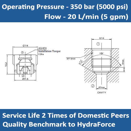 E-ICVR2000-G14 Embedded Tubular Check Valves (Reverse Type)