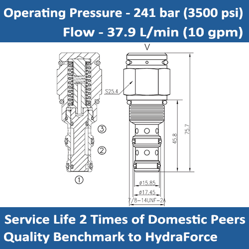 E-PD10-30 HYDRAULIC PILOTED DIRECTIONAL VALVE (Internal Vent - Normally Closed)