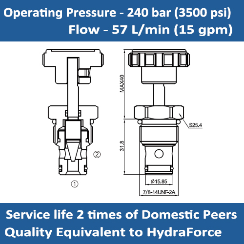 E-NV10-21 NEEDLE VALVE FINE ADJUSTMENT