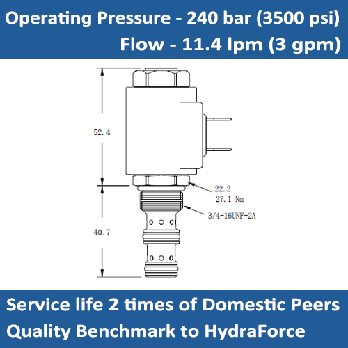 E-PV08-31 PROPORTIONAL FLOW CONTROL CARTRIDGE