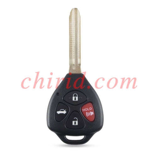 Toyota corolla 3+1 button remote key with 434 mhz with 4D67 chip