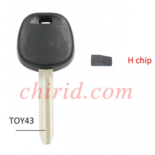 Toyota transponder key with Toyota 8A chip with Toy43 blade Toyota H