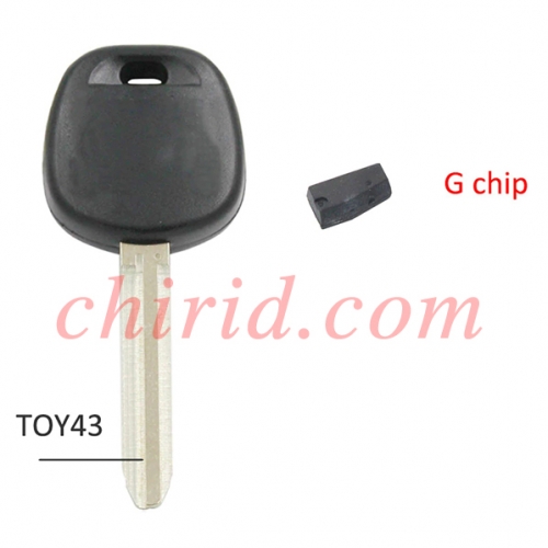 Toyota transponder key with Toyota G chip  with Toy43 blade