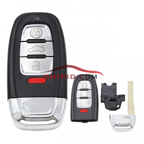 Audi 3+1 button remote key blank with battery part with blade  width 2.0cm