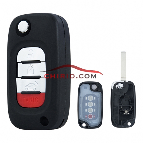 Benz smart 3+1 button remote key shell