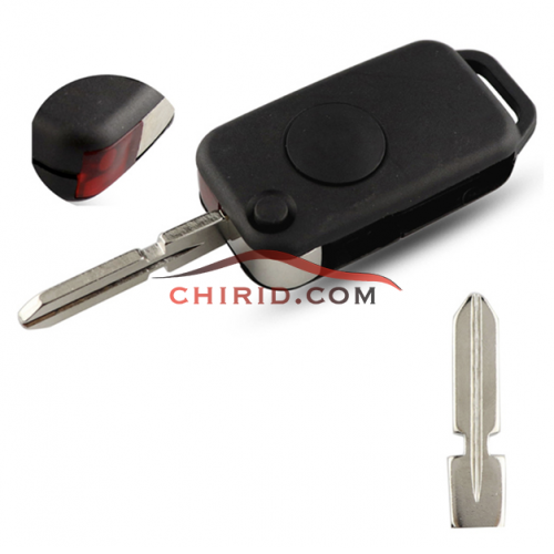 BENZ 1 Button flip key blank 4 track   HU39 blade