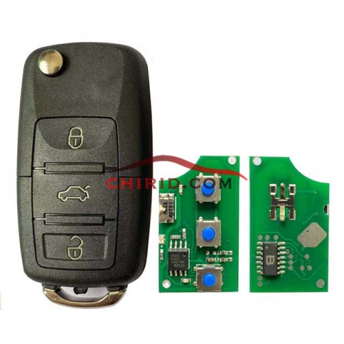 VW 3 Button remote key 1J0 959 753 DA     with ID48 chip-434mhz