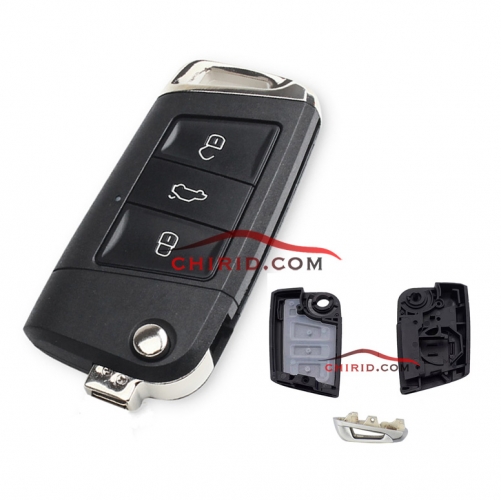 VW  Golf Passat B5 Polo Jetta Touran Seat Skoda Modified 3 Buttons Filp Remote Key Shell without blade