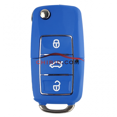 VW 3 button   waterproof  remote key blank （blue ）