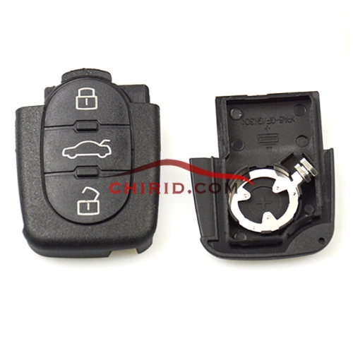 VW 3 Button remote key blank with 1616 battery model(Audi Style)