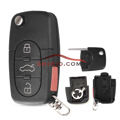 VW 3+1 Button remote key blank with 1616 battery model (Audi Style)