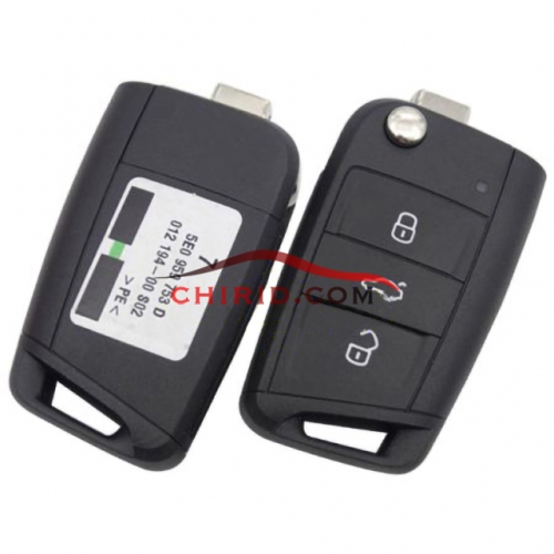 Original VW golf 7 3 button remote key 5E0 959 752 D with 434mhz ID48 chip CMIIT ID:2015DJ1678