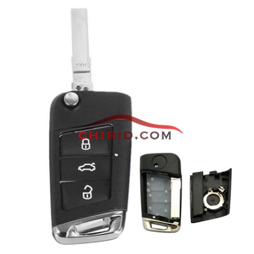 VW 3 button remote key shell