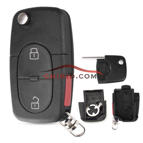 VW 2+1 Button remote shell part with 1616 battery model（audi Style)