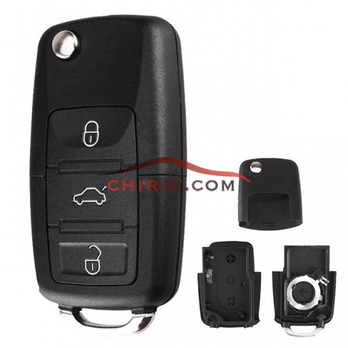 VW 3 button remote key blank (the key head connect face is square)