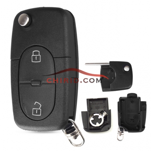 VW 2 Button remote key blank with 1616 battery model （audi Style)