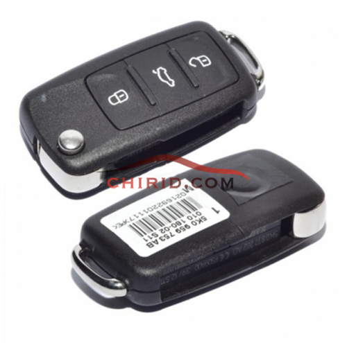 Original VW Sagitar,polo, golf 3 button remote key with  model Number  5KO-959-753AB/5KO-837-202AD with 434mhz Original PCB board and aftermarket key 