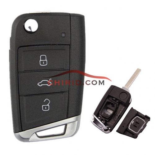 VW 3 button flip remote key blank with 149 blade