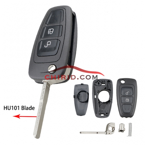 Ford focus flip 2 button remote key blank with HU101 blade