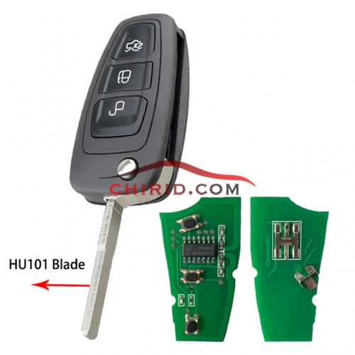 Ford Focus 3 button remote key with 433mhz after 2012 year with 4d63 chip
