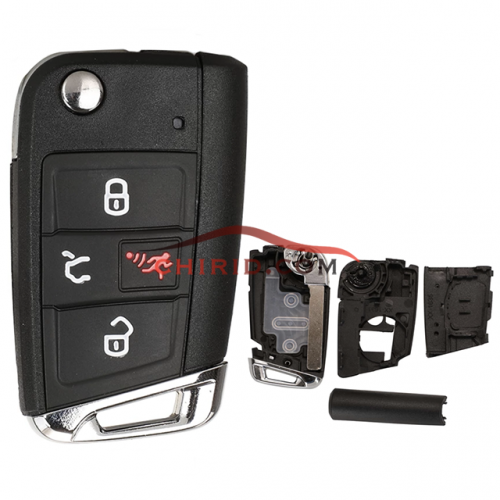 VW golf 3+1button remote key blank with HU162t blade