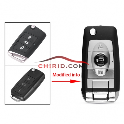 VW 3 buttons modified remote key