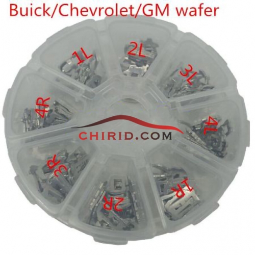 Chevrolet/Buick/GM lock wafer it contains 1L,2L,3L,4L,1R,2R,3R,4R. Each number has 20pcs
