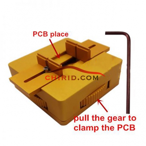 Circuit Board Vise , use this tool to  clamp the Board, so you can repair remote board easily. Golden color