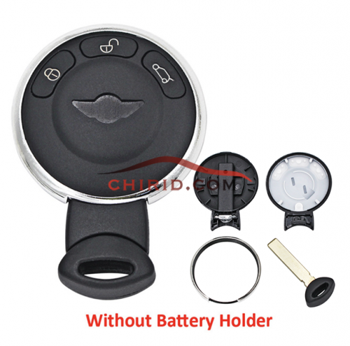 BMW MINI Cooper 3 Button remote key blank without battery clamp with logo
