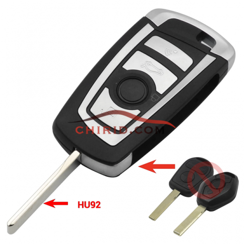 BMW  4 button flip remote key blank with 2 track