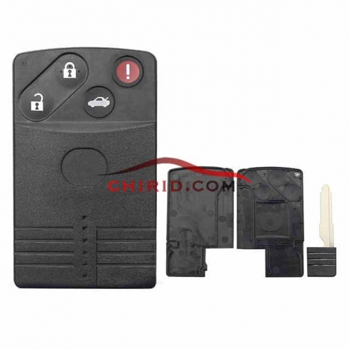 Mazda 3+1 buttons card key shell with key blade