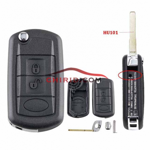 Landrover 3 button remote key blank--”Ford style“ HU101 blade  without logo and print words with screw