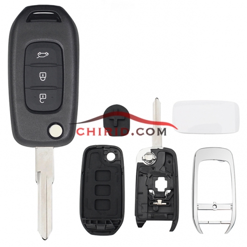 Renault 3 button flip remote key blank  with VAC102 blade