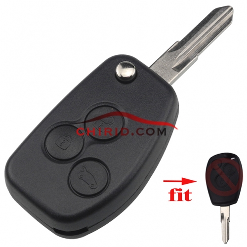 Renault 3 button remote modified  flip key  shell