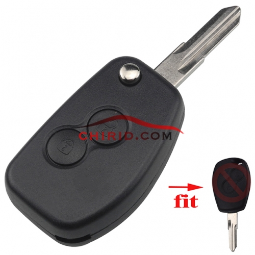 Renault 2 button remote modified  flip key  shell