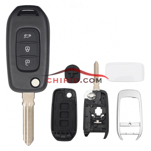Renault 3 button flip remote key blank with HU136 blade