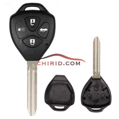 Toyota 4 button remote key shell with Toy43 blade